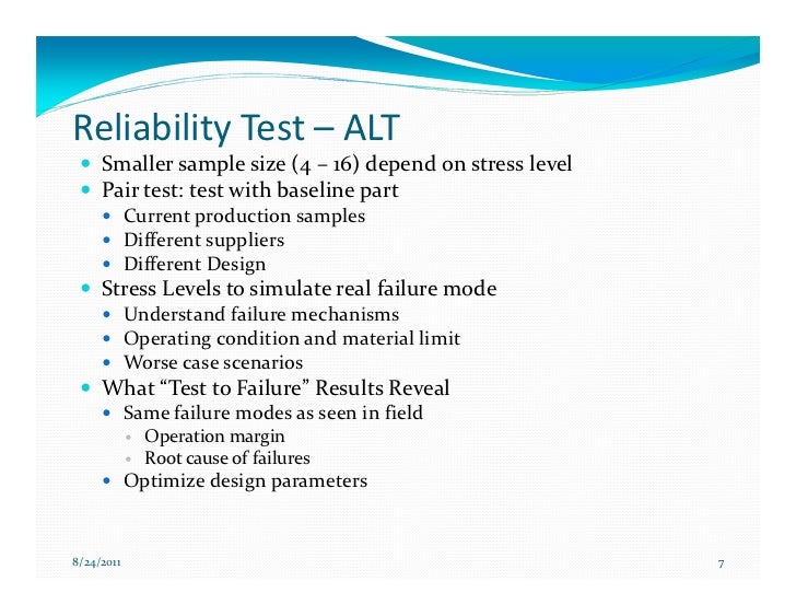 Effective reliability testing to drive design improvement