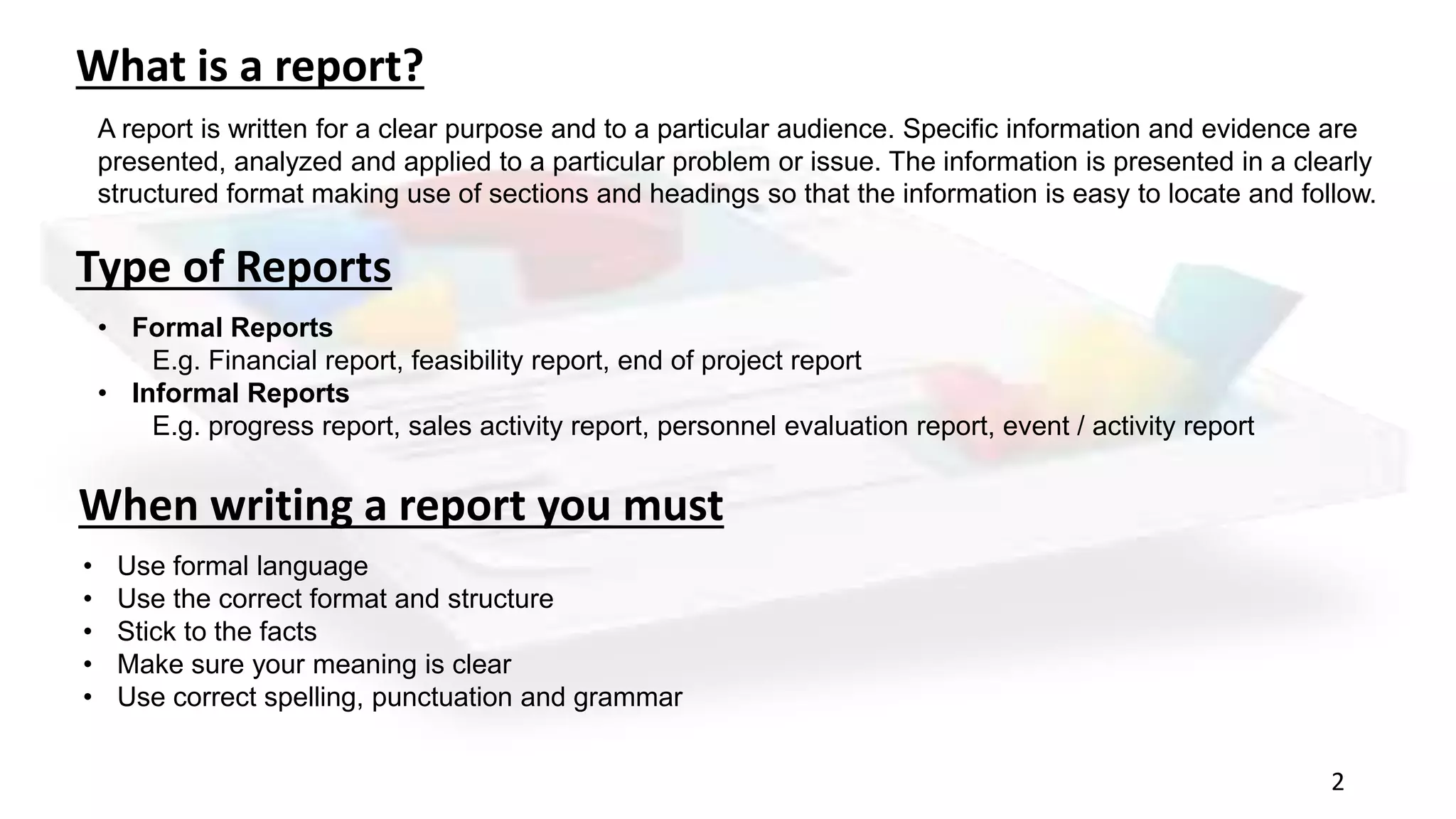 Effective Report Writing | PPSX