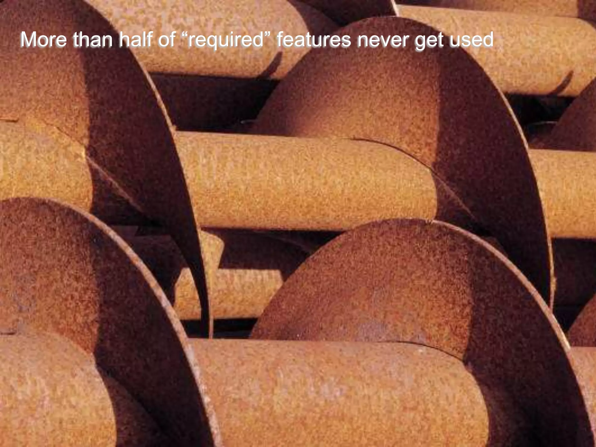 More than half of “required” features never get used
 