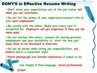 Availability Resume Effective Resume Writing | PDF