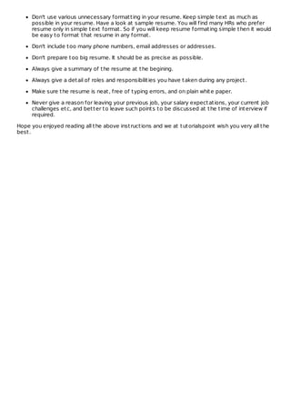 Effective resume writing PDF - Effective Resume Writing 6 320 