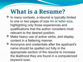 Resume Writing Define Learn to Write Effective Resume Writing.pptx