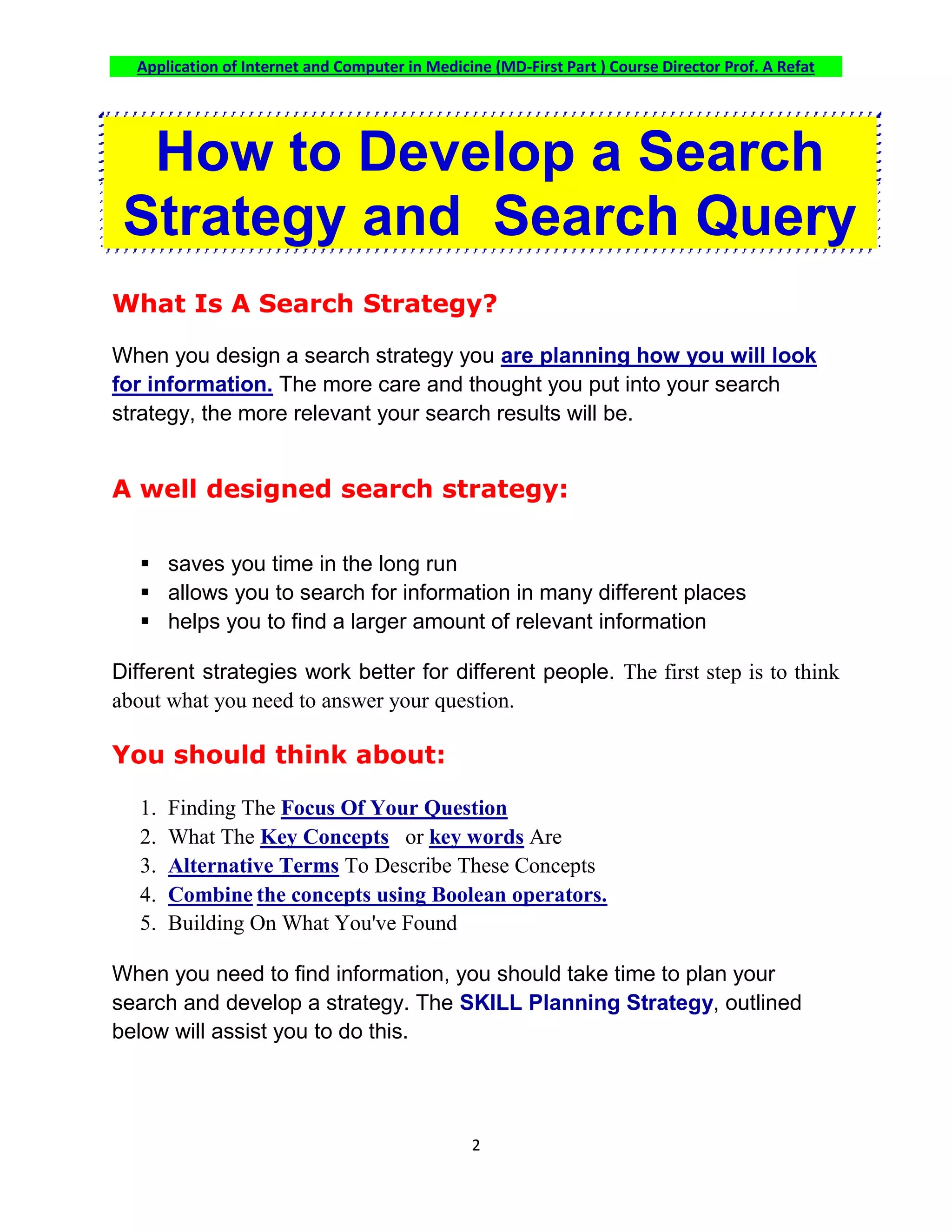 Formulating an Effective Search Query