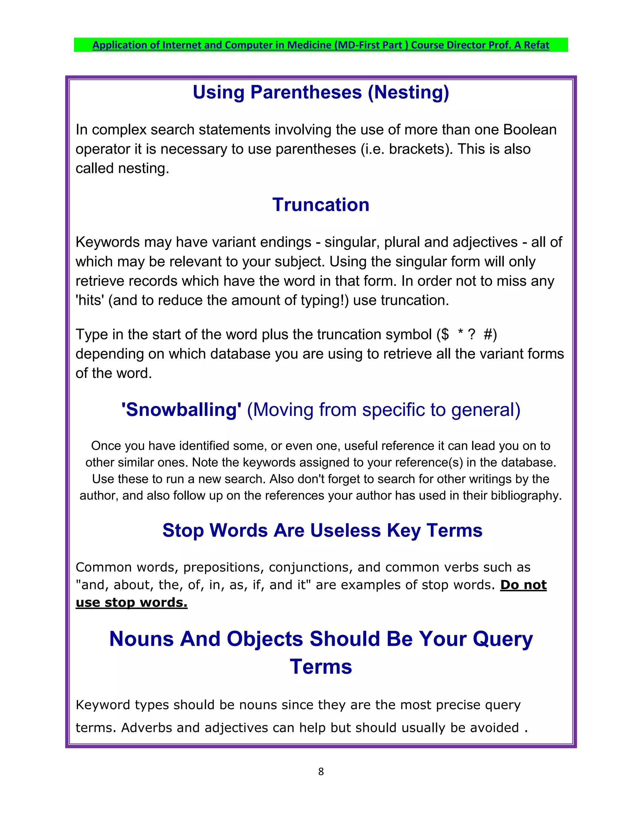 Formulating an Effective Search Query