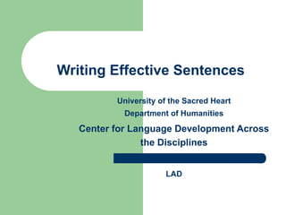Mastering Clear and Effective Sentence Writing Techniques | PPT