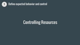 Controlling Resources
1 Define expected behavior and control
 