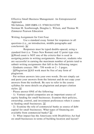 Effective Small Business Management An Entrepreneurial Approach .docx ...