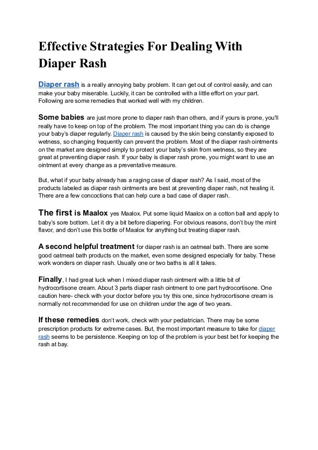 Effective strategies for dealing with diaper rash