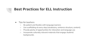Effective Strategies for Supporting English Language Learners in the ...