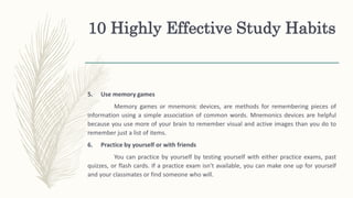 Effective Study Habits and Time Management | PPTX