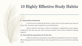 Effective Study Habits and Time Management | PPTX