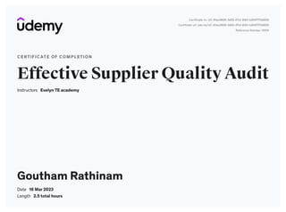 Effective Supplier Quality Audit