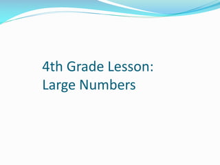 4th Grade Lesson:
Large Numbers
 