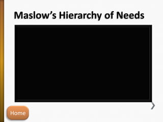 Maslow’s Hierarchy of Needs
Replace video
Replace text
Home
 
