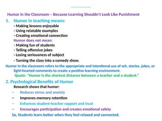 Effective Classroom Strategies: Mastering Time Management, Humor, and ...