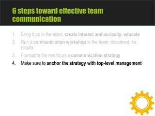 Effective team communication - The 6 step improvement process | PPTX