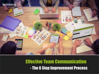 Effective Team Communication
- The 6 Step Improvement Process
 