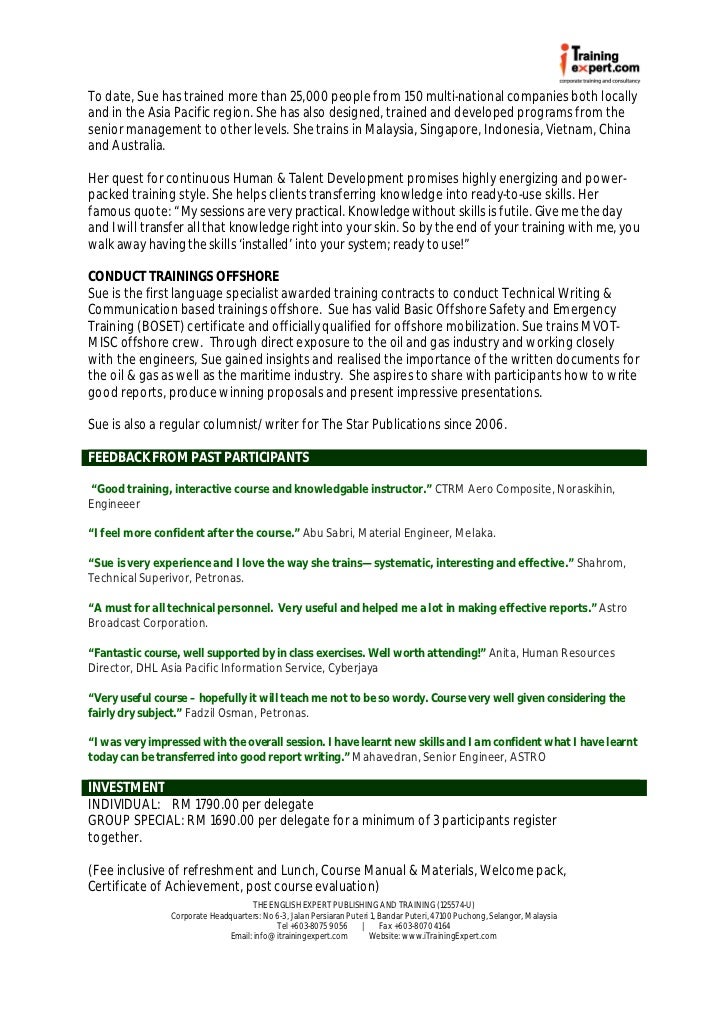 Technical report writing course in malaysia - Buy Original 