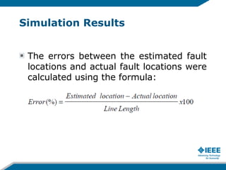 Effective two terminal single line to ground fault location algorithm | PPT