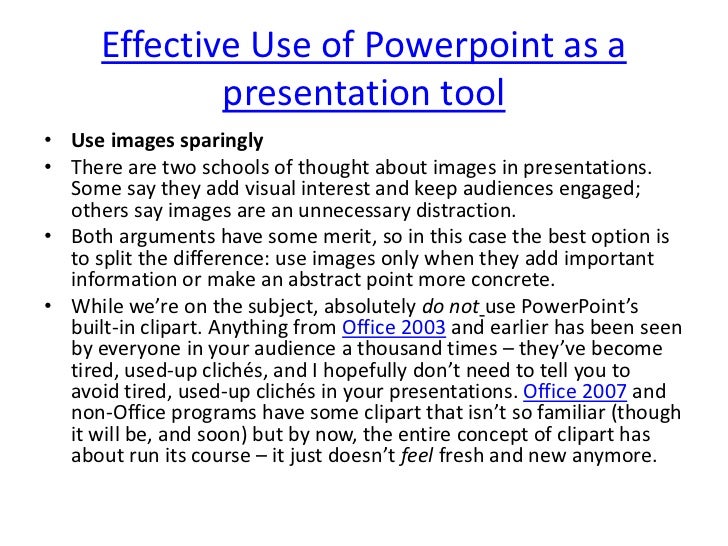 effective use of power point presentation