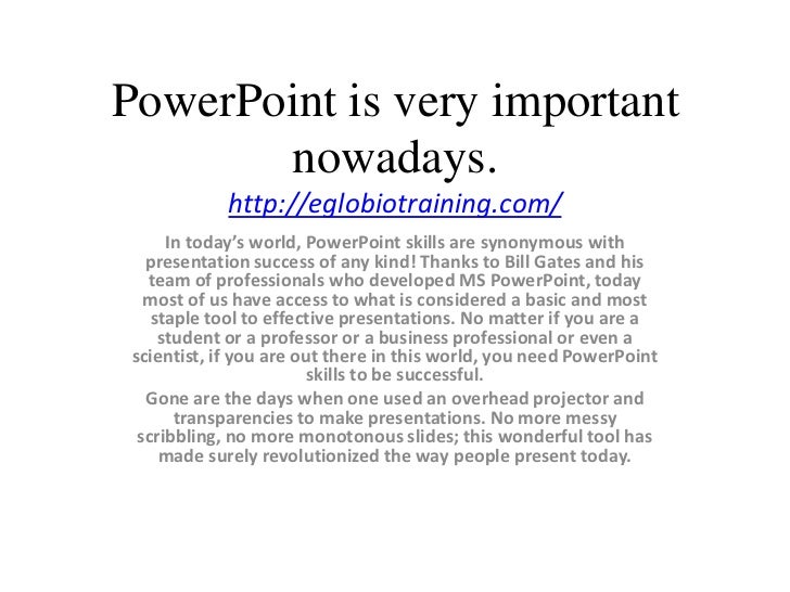 Effective use of power point as a presentation tool