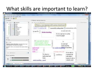 What skills are important to learn? 