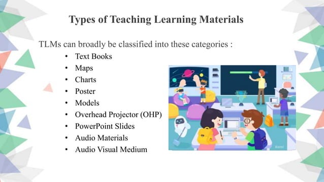 presentation and organization of learning materials