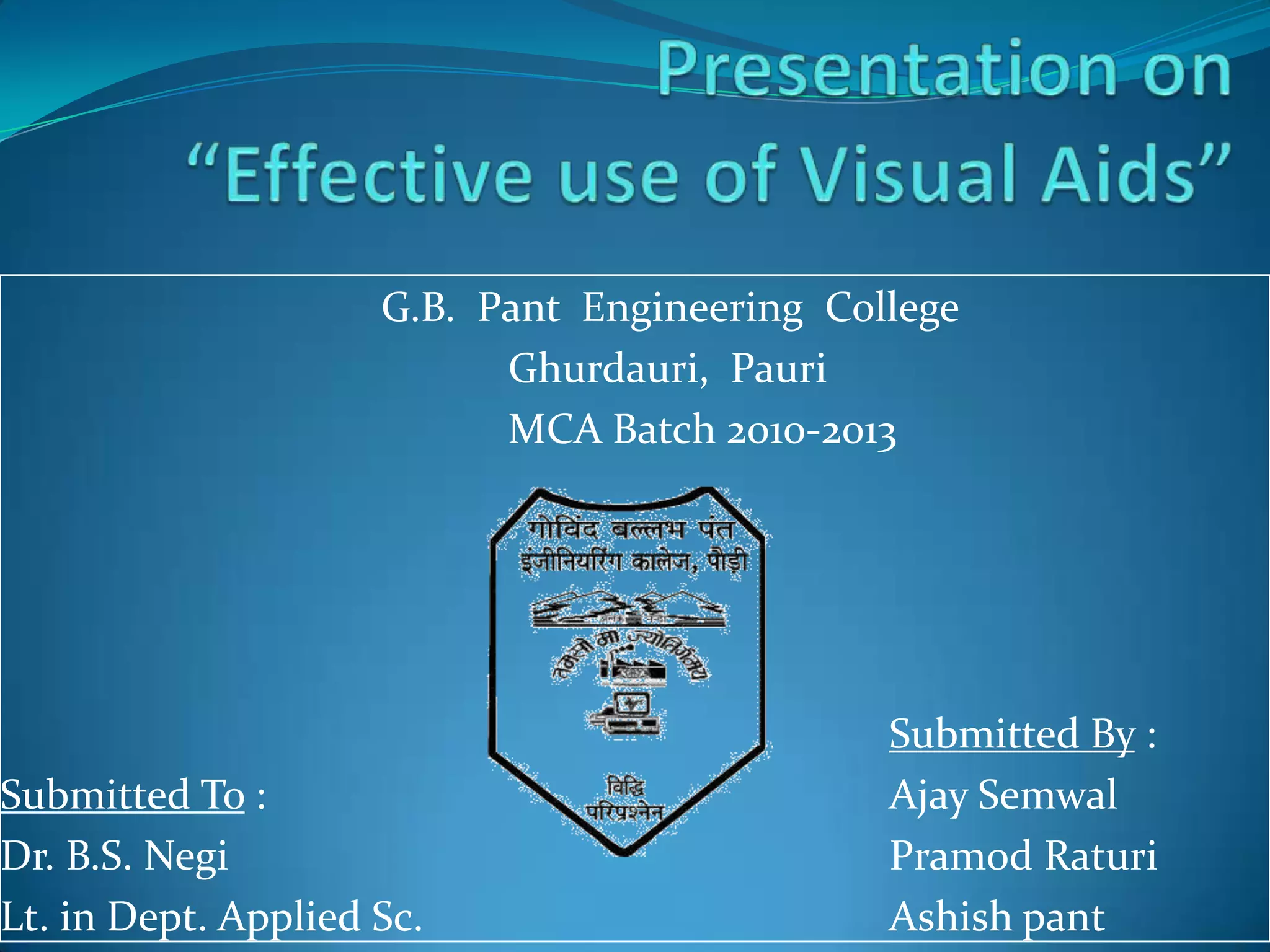 Effective use of visual aids | PPTX