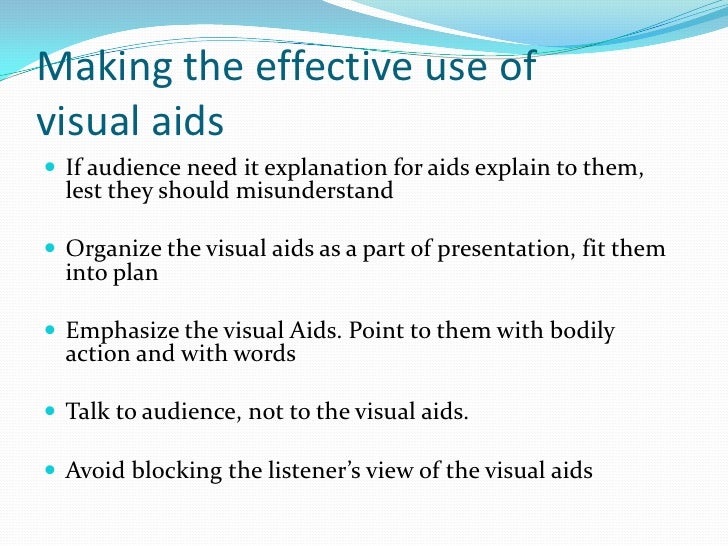 Effective use of visual aids