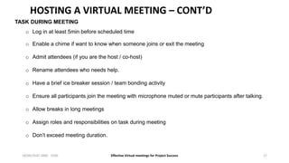 Effective virtual meetings for project success | PPTX