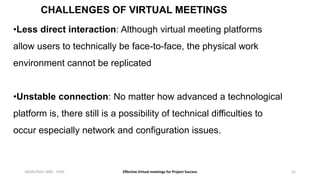 Effective virtual meetings for project success | PPTX
