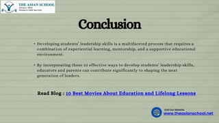 Effective Ways To Develop Leadership Skills In Students Pptx