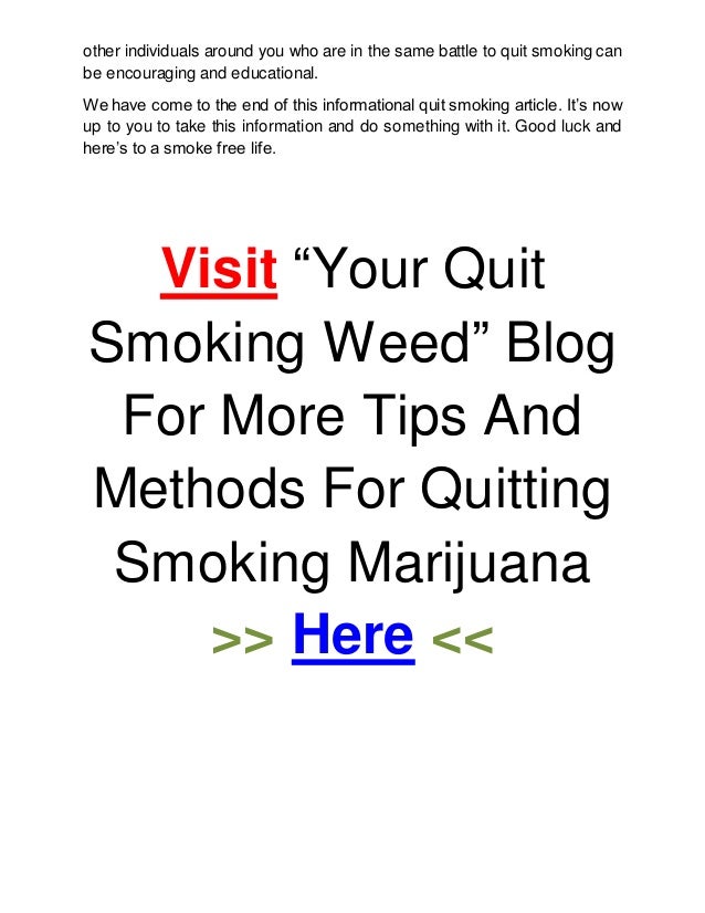 Effective ways to quit smoking marijuana