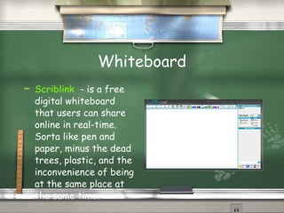 Virtual Conferencing WiZiQ  -  is a place where you can teach and learn using an easy-to-use Virtual Classroom. You are welcome to give private and public live online sessions, teach for free or earn money teaching. As a learner you can attend public sessions on various topics from academics to anything under the sun. 