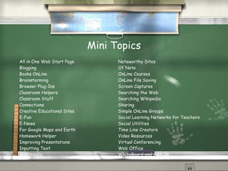 Discovery Ed2010 WEB Web 2.0 Tools From the Discovery Channel Web 2.0 is about revolutionary new ways of creating, collaborating, editing and sharing user-generated content online. It's also about ease of use. There's no need to download, and teachers and students can master many of these tools in minutes. Technology has never been easier or more accessible to all.  