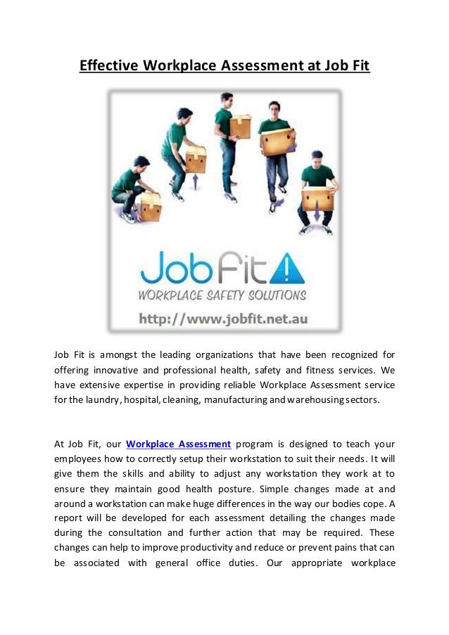 Effective workplace assessment at job fit