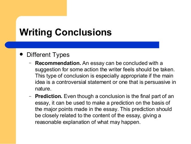 Types of conclusions for essays