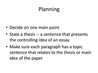 Effective writing and lesson planning