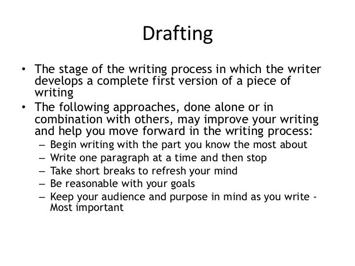 what is the importance of writing a draft