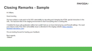 Closing Remarks - Sample
 