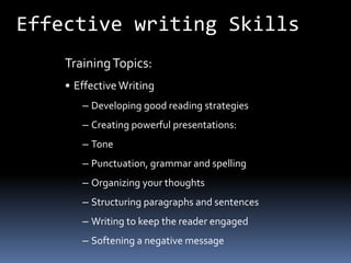 Effective writting skills | PPTX