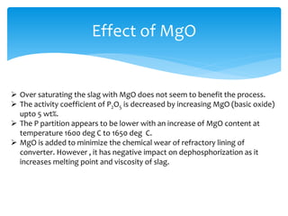 Effect Of CaO, FeO, MgO, SiO2 and Al2O3 Content of Slag on ...