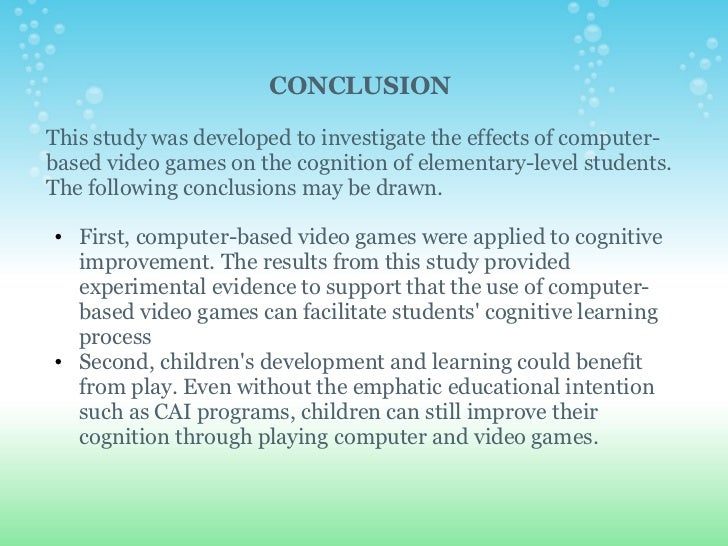 Effects of Computerbased Video Games on Children
