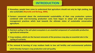 Effect of crop residue management on soil quality | PDF