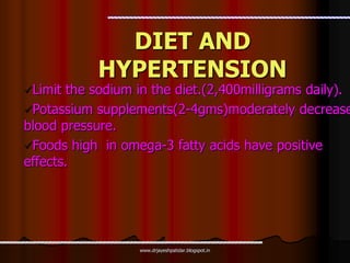 Effect of diet and exercise on hypertension | PPSX