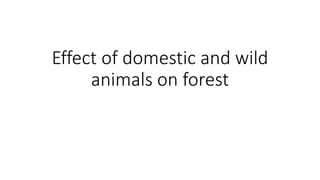 Effect of domestic and wild
animals on forest
 