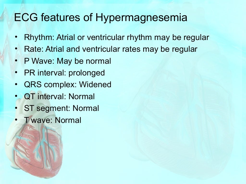 Effect of electrolytes on cardiac rhythm