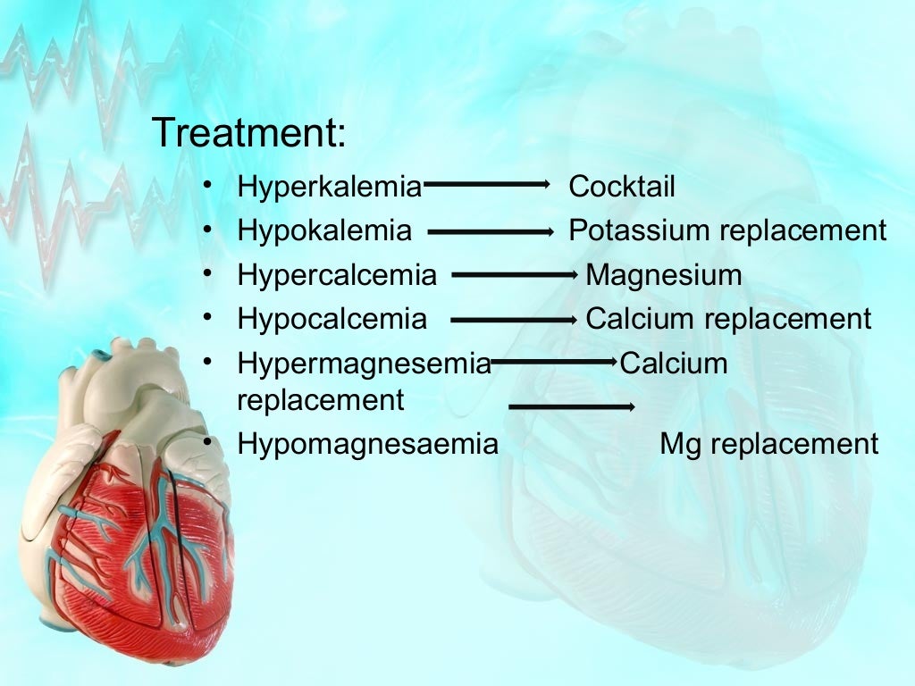 Effect of electrolytes on cardiac rhythm