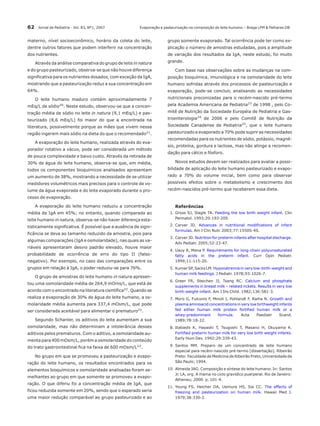Effect Of Evaporation And Pasteurization In The