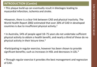 Coronary Artery Disease - The Benefits of Exercise | PPTX